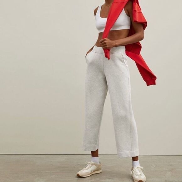 Everlane The Track Wide Leg Pant Light Gray Sweatpants Joggers women’s S - Picture 12 of 12